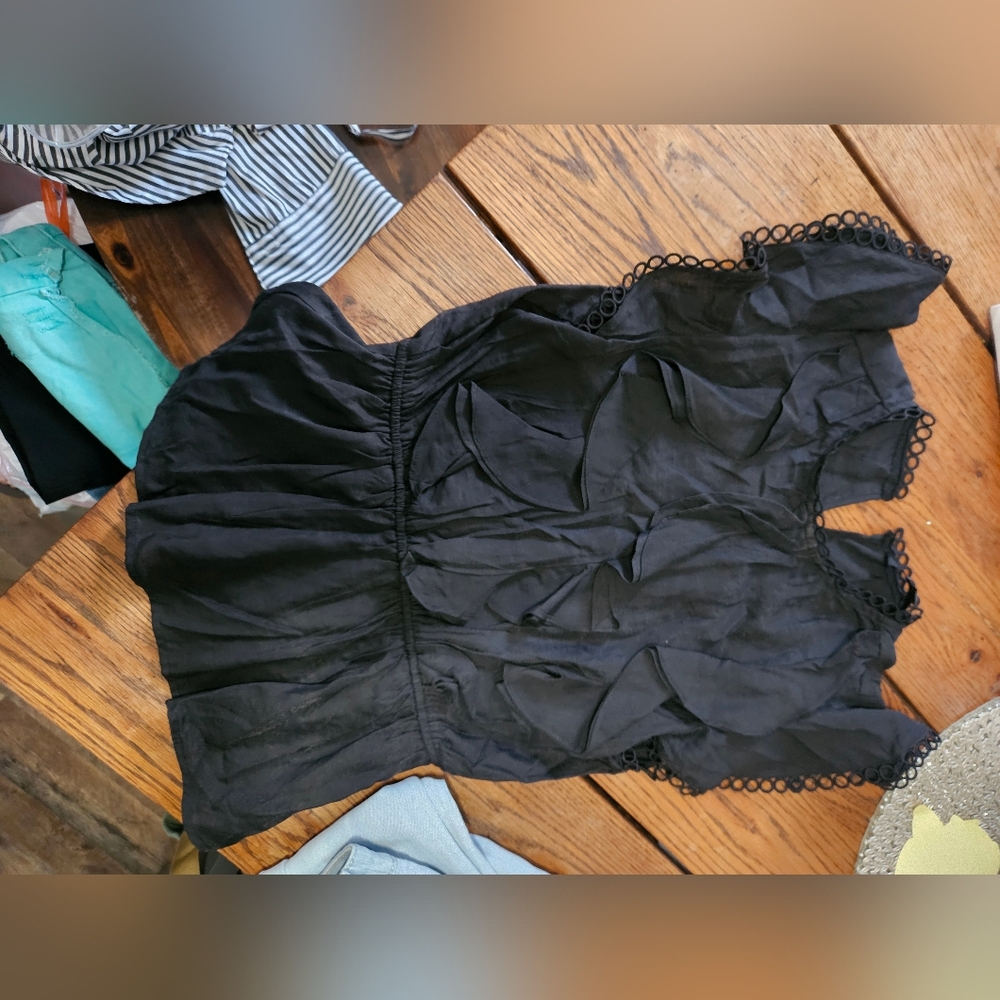 Alice Blue Black Lace Detail Top